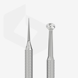 Staleks Pro Cosmetology Double-Ended Tool Expert 20 Type 4 – Uno Spoon & Vidal Needle – Stainless Steel Blackhead Remover – Pimple Extractor Tool