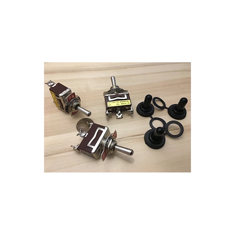 3 Pieces RED Waterproof Cap boot 3 PIN momentary Toggle