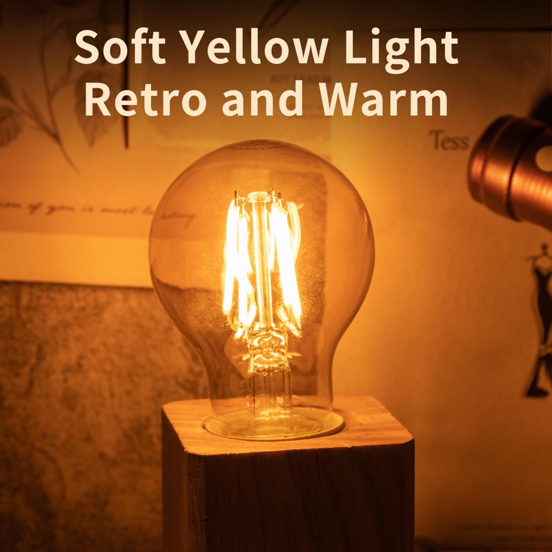 12Pack 2200k Led Light Bulb, Vintage A19 Edison Bulbs, Dimmable