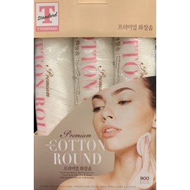 T STANDARD Premium cotton pads 900 pieces (100 x 9 pieces) / T STANDARD 티스탠다드 프리미엄 화장솜 900개입(100 x 9입)