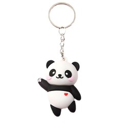 Damaiyyy Schlüsselanhänger,Panda Keychain 3pcs Schlüsselanhänger Ring Mode Personality Keyring für Freundin Bag Charm/Weihnachten/Valentinstag/Geburtstagsgeschenk