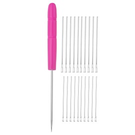 PATIKIL Doll Hair Rooting Kit, 0.6mm/0.8mm Hair Rerooting Knitting Needles with Plastic Awls Wig Tool for Hairs Making Supplies DIY Crafts Replacement Accessories, Rose Red