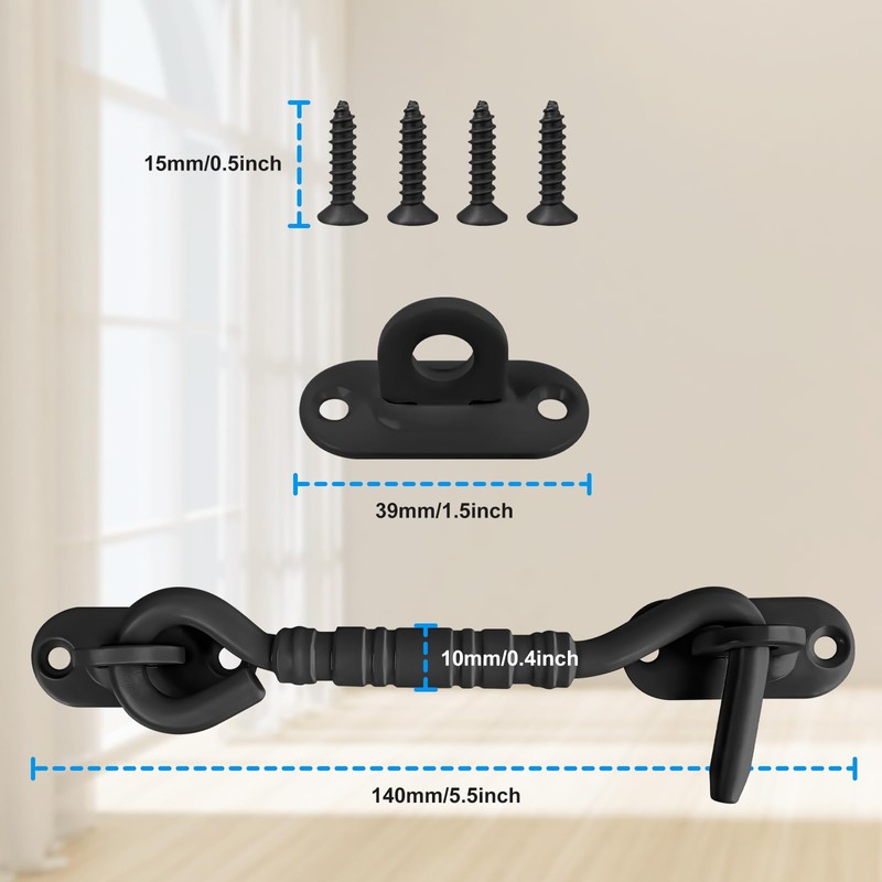 Storm Hook, Black Window Hook, Window Stopper, Upgraded and Thickened