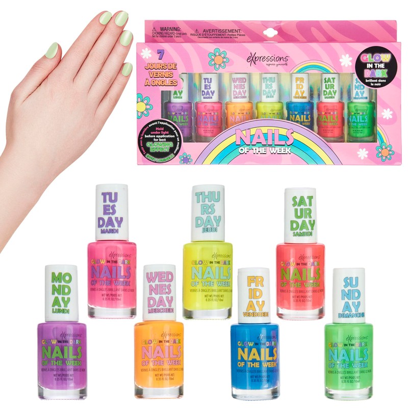Expressions- Kit de 7 piezas de uñas de la semana