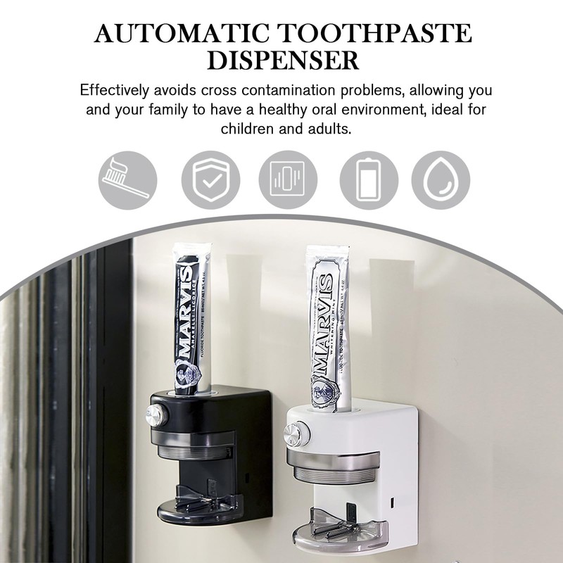 AVEKI Automatic Toothpaste Dispenser, Electric Toothpaste Dispenser for Bathroom, Wall
