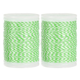 MECCANIXITY Archery Recurve Bow String Serving Thread 120 Yard / 110 m Nylon Bowstring for Recurve Bow Compound Tying Sight Nock Point (Light Green/White, Pack of 2)