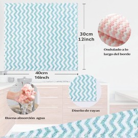 TC TINICOO 10 Piezas Paño de Cocina Absorbente, Toallas de Cocina Reutilizables, paños de Limpieza para Cocina de Microfibra para Muebles, Mesa, Cocina, Platos y Vidrios (Multicolor, 30 x 40 cm)