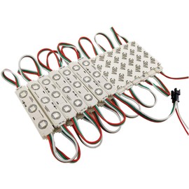 YUNBO 100Pcs WS2811 RGB LED Module Lights DC 12V SMD 5050 Addressable Dream Color Smart RGB+IC Module Waterproof IP65 LED Storefront Lights with Tape Adhesive Backside(No Controller)