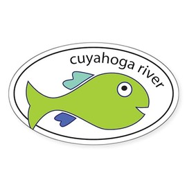 CafePress Cuyahoga River Fish Sticker Oval Car Bumper Sticker