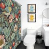 William Morris Shower Curtain,Original Design Strawberry Thief Green Flower Birds