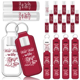 24 Pcs/12 Set Wild Wild Wife Bachelorette Party Favors Lip Balm Keychains Bulk 11 Bridesmaid Themed 1 Bride Themed Each One Has 1 Pouch Nashville Western Cow Girl Bachelorette Party Supplies