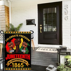 Juneteenth Garden Flag for Outside 12x18 Black History Month Garden Flag June 19th 1865 Freedom African Afro American Festival Flag for Outdoor Indoor House Lawn Yard Sign Decor