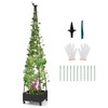 Giantex Rolling Raised Garden Bed with Climbing Trellis, Obelisk &