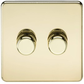 2G 2-way 10-200W (5-150W LED) Intelligent dimmer - Polished Brass