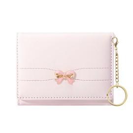 Sunwel Fashion Wallets Girls Cute Coquette Bow Small Wallet Aesthetic Card Holder ID Window Purse for Women (392PINK)