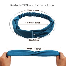 YARIEW Headbands for Women, 20Pcs Womens Headbands Head Bands No Slip Fashion for Women Hair Bands Headband Knotted Turban Fashion Wide Headbands for Wigs Twisted Head Wrap Hair Accessories for Women