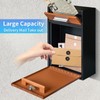 xhlokk Locking Wall-Mount Mailbox, Wood Vintage Metal Mailboxes for Outside,