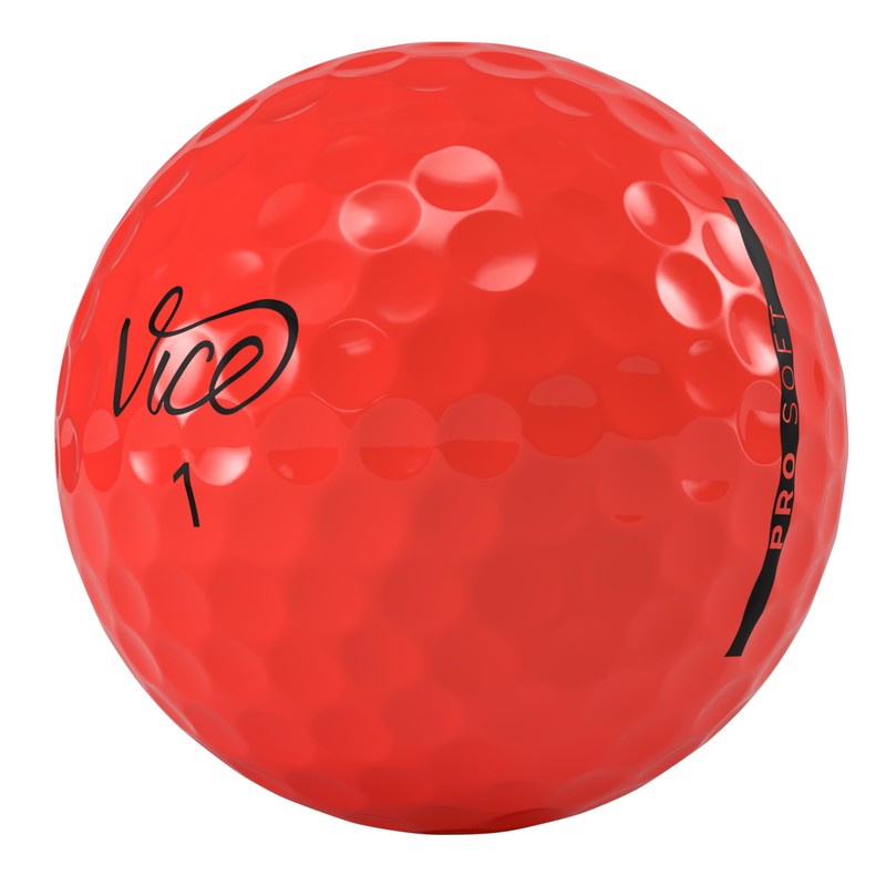 VICE Golf Pro Soft Golf Balls, Red
