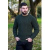 SAOL 100% Merino Wool Men's Irish Traditional Aran Crew Neck