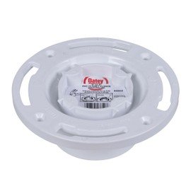Oatey 43612 3 in. or 4 in. Fast Set White PVC Easy Tap Closet Flange with Plastic Ring