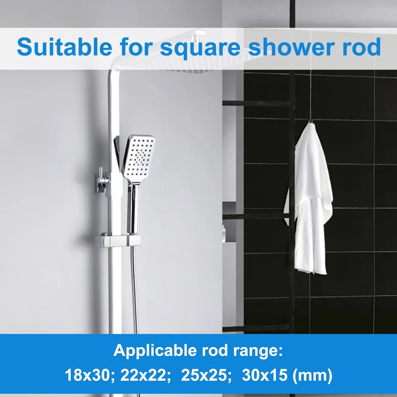 Handheld Showers Holder, Square Slider Bar Holder, with 4 Sizes