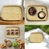 Set of 4 pcs Rectangular Bamboo Wicker Serving Trays with
