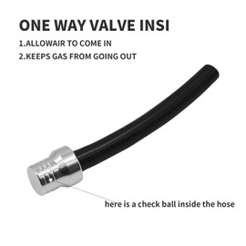 ZYHW 6Pcs Breather Hose Gas Fuel Tank Cap Vent, Motorcycle CNC One Way Tank Valve Vent Tube with Steel Balls, Fits All Off-Road Motorcycles ATVs(Silver Head)