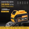 DCB609 12.0Ah Lithium-ion Replacement-Pack for Dewalt 20V/60V MAX Tools, Compatible