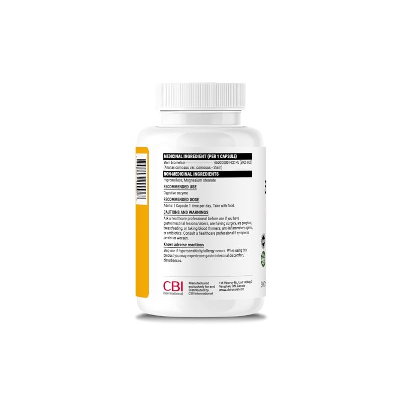 3000 GDU Bromelain Digestive Enzymes 500mg 120 Vegan Capsules, 4-Month