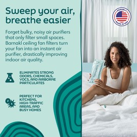 Barnakl Ultra Fresh Ceiling Fan Filters | Made with Zeolite and Coconut Shell Carbon to Trap All Odors and Airborne Contaminants | Fits All Ceiling Fans (3-Pack)