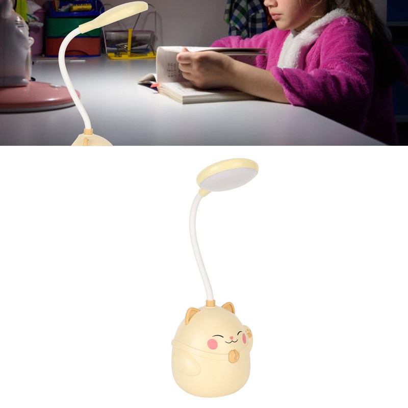 LED Table Lamp USB Charging Gooseneck Reading Light Pen Holder