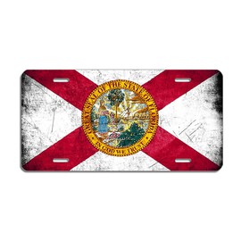 Gift n Gag Rustic Florida State Flag License Plate - Decorative Car Tag, 6x12 Inches