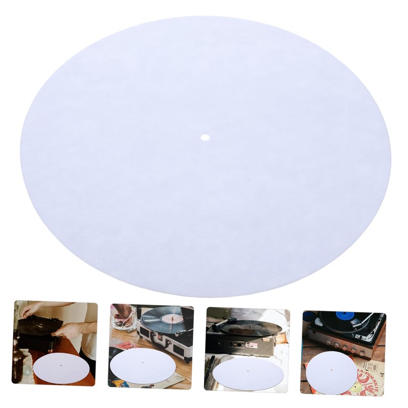 VINTORKY Wool Mat White Record Vinyls Felt Turntable Mat Slipmats