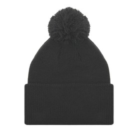 AcademyFits Pom Pom Knit Warm Ultra Soft Winter Beanie Made Adjustable Fit Men Beanie Women Beanie Unisex Design Cuffed Beanie (Charcoal)