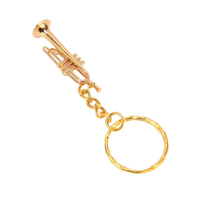 Trumpet Key Chain Pendant Metal Brass Fashionable Stylish Musical Instruments