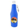 Palm Tree Sunset Beer Bottle Coolie With Opener (Royal Blue)