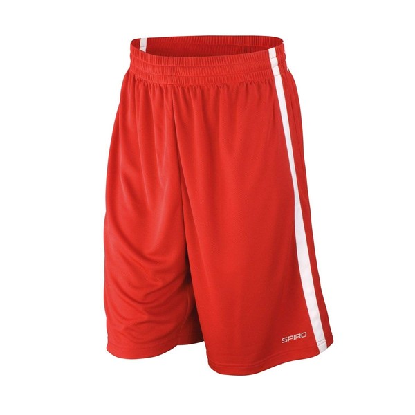 Spiro Men's Basketball Quick Dry Shorts - Red/White, X-Large