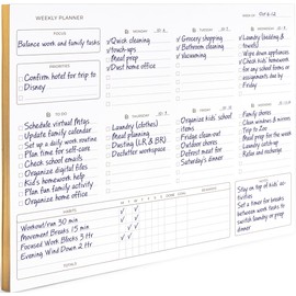 Weekly Planner pad - Weekly Calendar Notepad with 52 Tear-Off Sheets - Versatile Weekly Planning, To-Do Lists, and Calendar Management - Undated Weekly Planner Notepad for Desk Planner by Blu Monaco