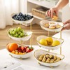 Fruit Bowl for Kitchen Counter - 3 Tier Ceramic Serving