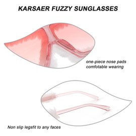 Karsaer Vision Plush Fuzzy Flat Top Fashion Square Large Shades Punk Soft Velvet Shade Party Eyewear…