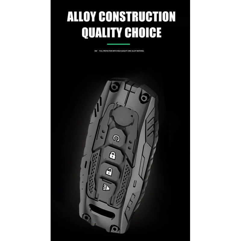 Heavy Zinc Alloy Key fob Case Cover with Keychain Compatible