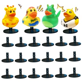 Duck Holder for Car Dash Rubber Duck Mount Duck Plugs for Fun and Funky Dashboard Display Gift for Car Lover Double-Sided Stickers Included (Black, S-10 PCS)