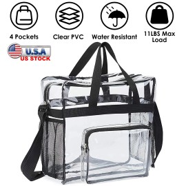 NPOLAR Clear Lunch Bag - Durable PVC Plastic See Through Lunch Bag with Adjustable