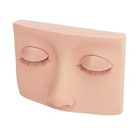 Cabeza de maniquí de Pestañas con 3 Pares de Párpados Reemplazables, maniquí de Práctica de Extensión de Pestañas de Silicona (Rosa)                  