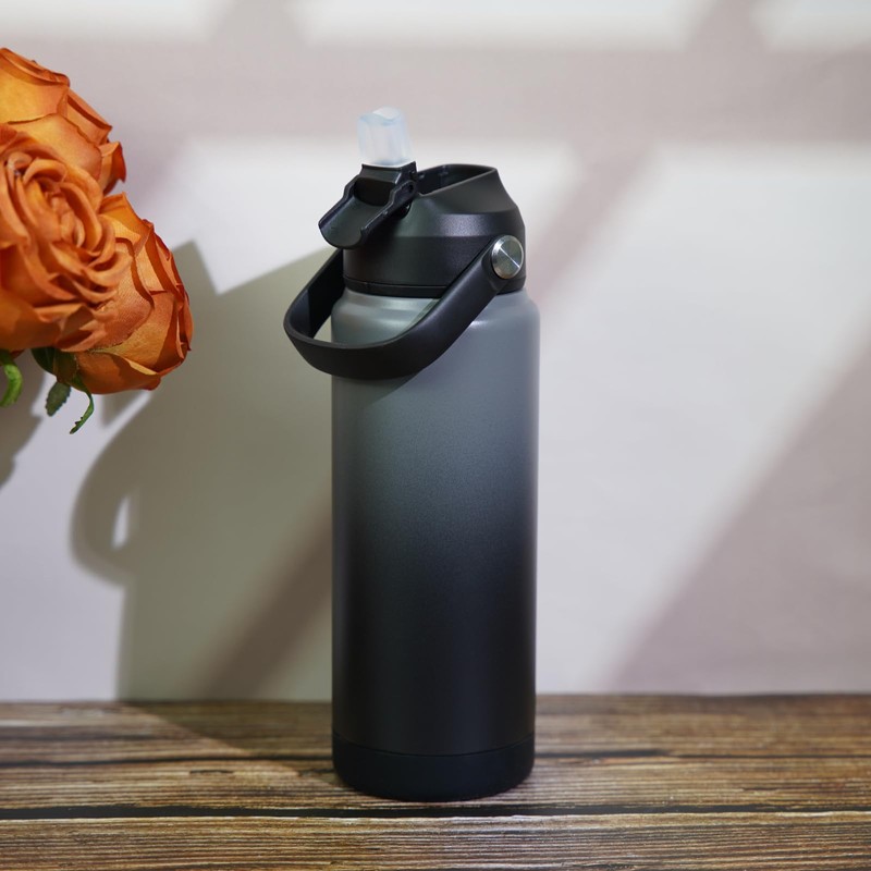 BJPKPK Insulated Water Bottle with Straw Lid, 40oz Large Thermos,