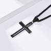 EJARY Cross Necklace for Men Stainless Steel Christian Cross Pendant