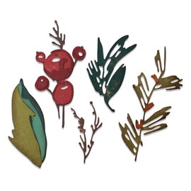 Sizzix 664736 Thinlits Cutting Set 9 Pieces Holiday Brush Stroke by Tim Holtz