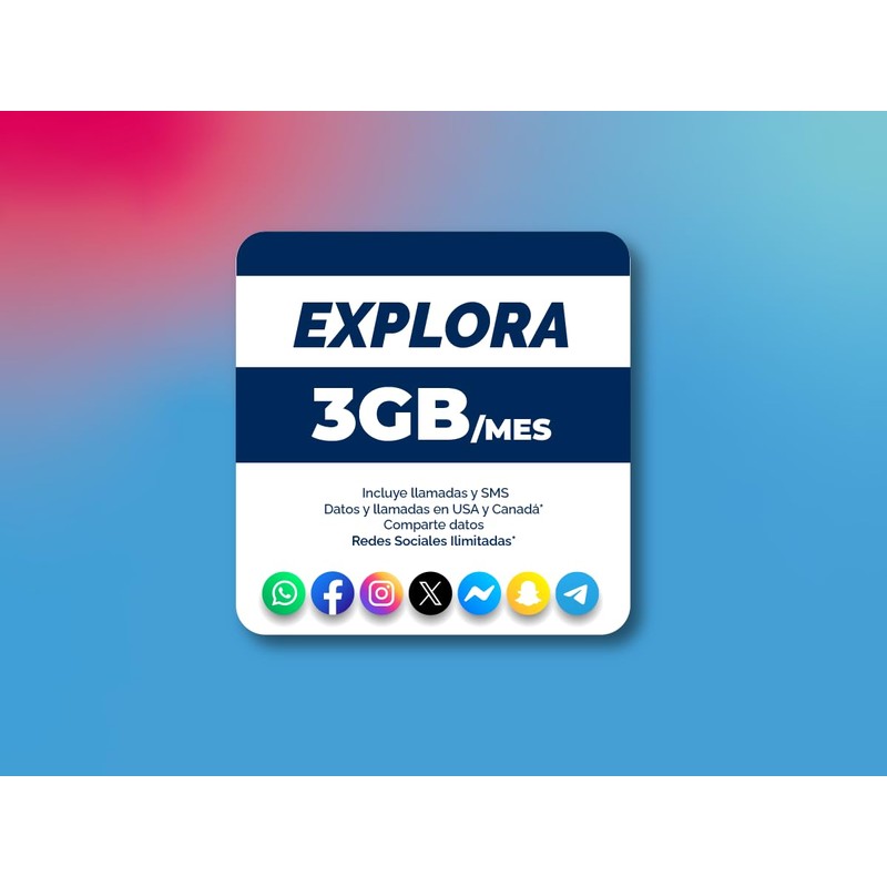 Diri SIM Recargable con 30 Días de Servicio 3GB Plan