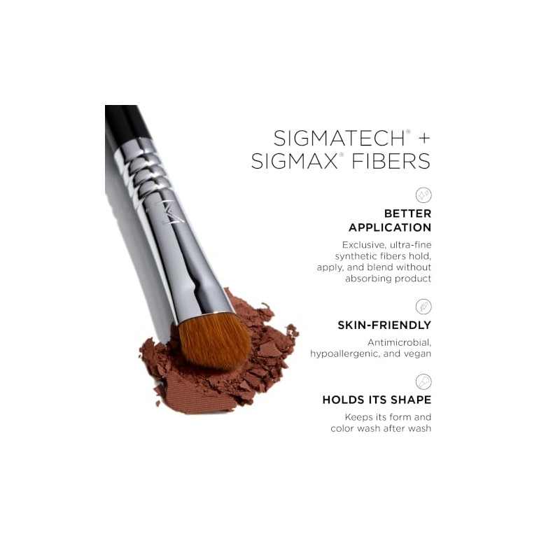 SIGMA Beauty Eye Shading Brush - E55 Black-Chrome Brush Women