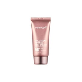 MEDICUBE Collagen Firming Sun Cream, Protector Solar Facial SPF50+ PA++++ con Colágeno, Niacinamida, Ácido Hialurónico y Ceramida, Efecto Tone Up, 50 